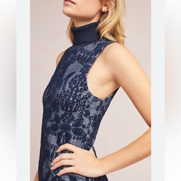 Anthropologie Maeve Navy
Jacquard Turtleneck Sleeveless Midi Sweater
Dress - Picture 5 of 8